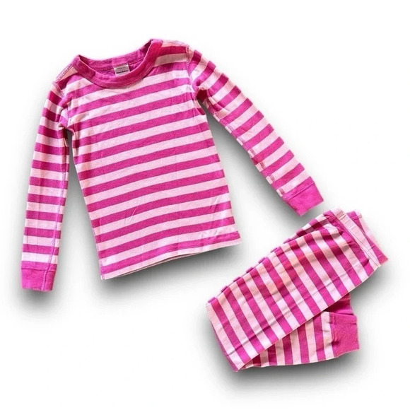 Hanna Andersson | Pink Striped Long John Pajamas (5) 💖 - Picture 1 of 4
